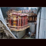 Bild 48 von 60 der Baubilder Blick in den Zwischenraum von Auslauf und Maschinenhaus