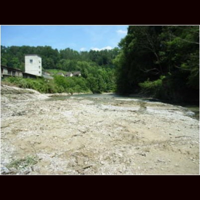 Bild 1 von 13 der Uferverbauung Der Staubereich ist entleert